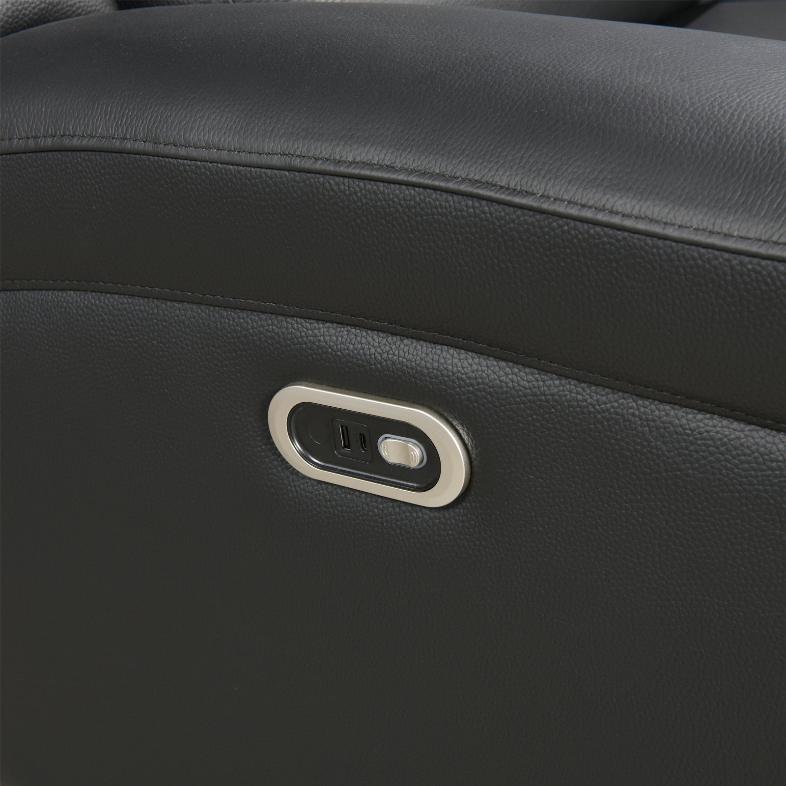 3-1-1 Seater Electric Leather/PVC Black Recliner Set
