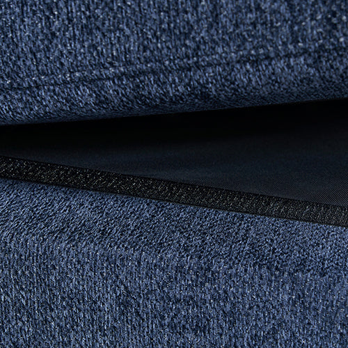 Orion Corner Sofa Premium Fabric Upholstery Padded Seat Wooden Frame Rubber Wooden Legs with Ottoman