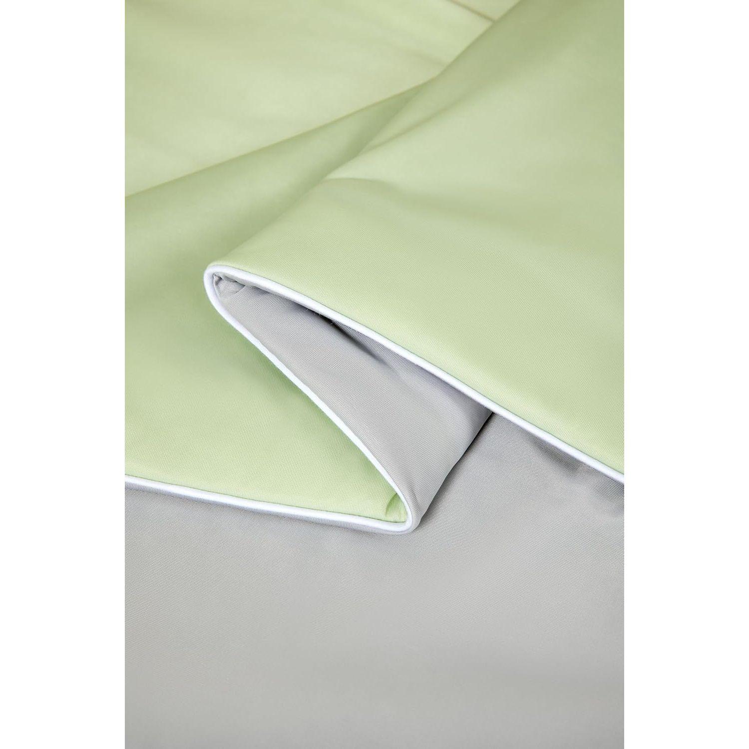 Ice Cooling Reversible Summer Comforter Blanket (Green and Grey, Queen/King)