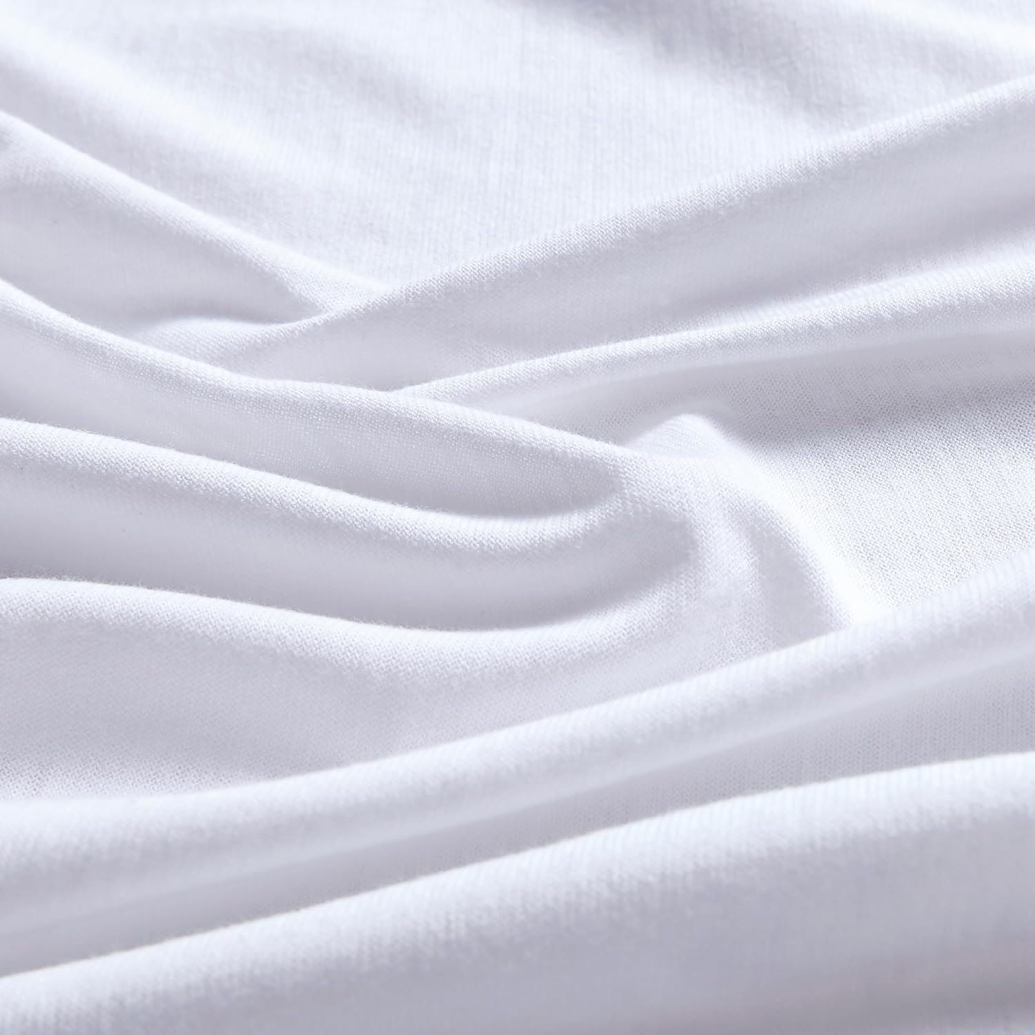 100% Jersey Cotton Soft Stretchy Breathable Fitted Sheet - White - King Size