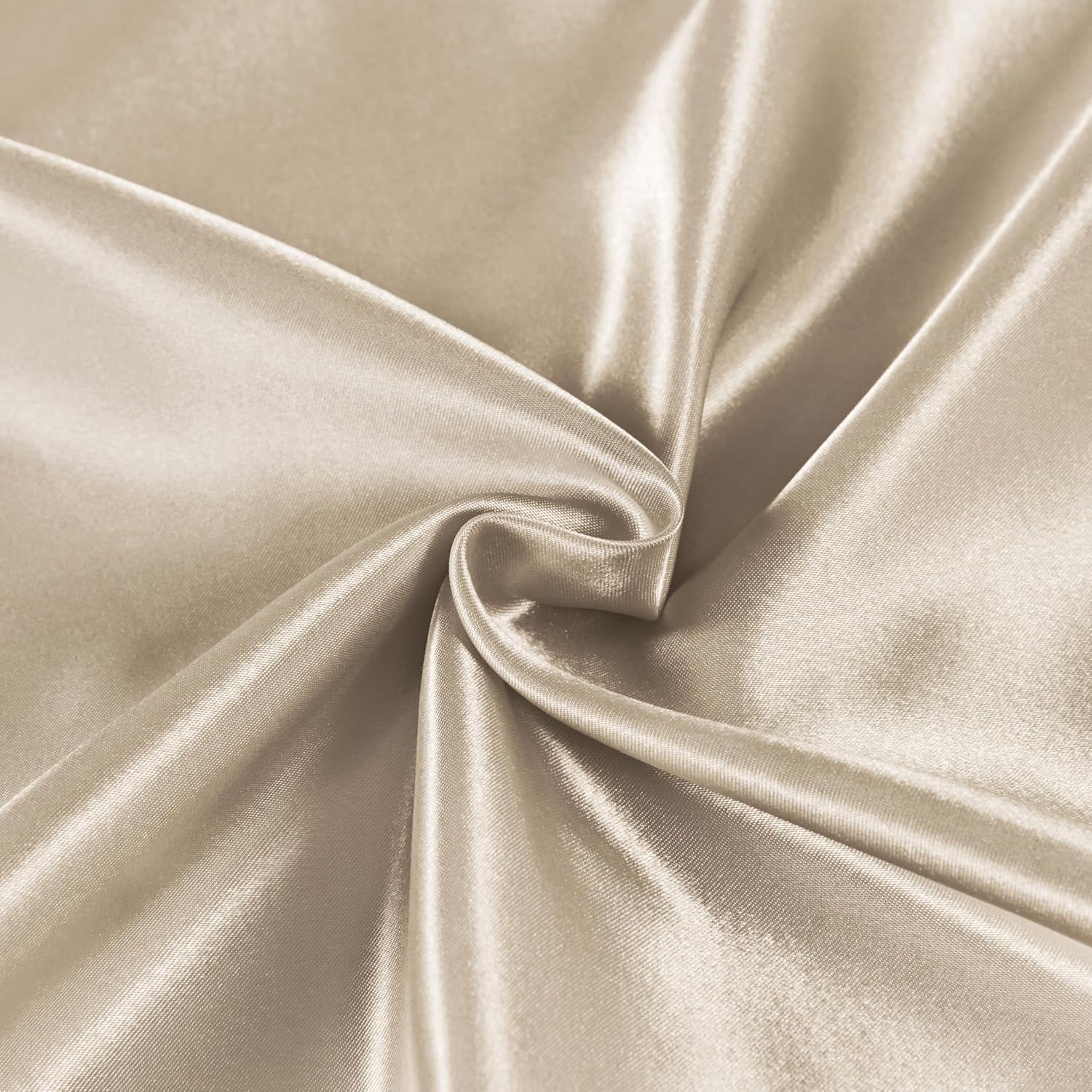 Satin Pillowcases - Silky Soft Polyester Satin with Zipper Closure - Champagne, 48cm x 73cm (Twin Pack)
