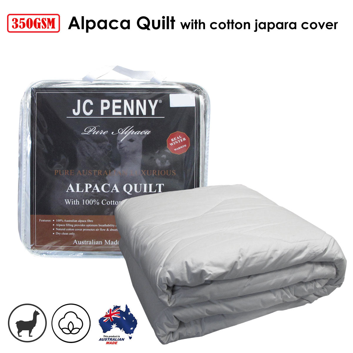 350GSM Alpaca Quilt with Cotton Japara Cover - King