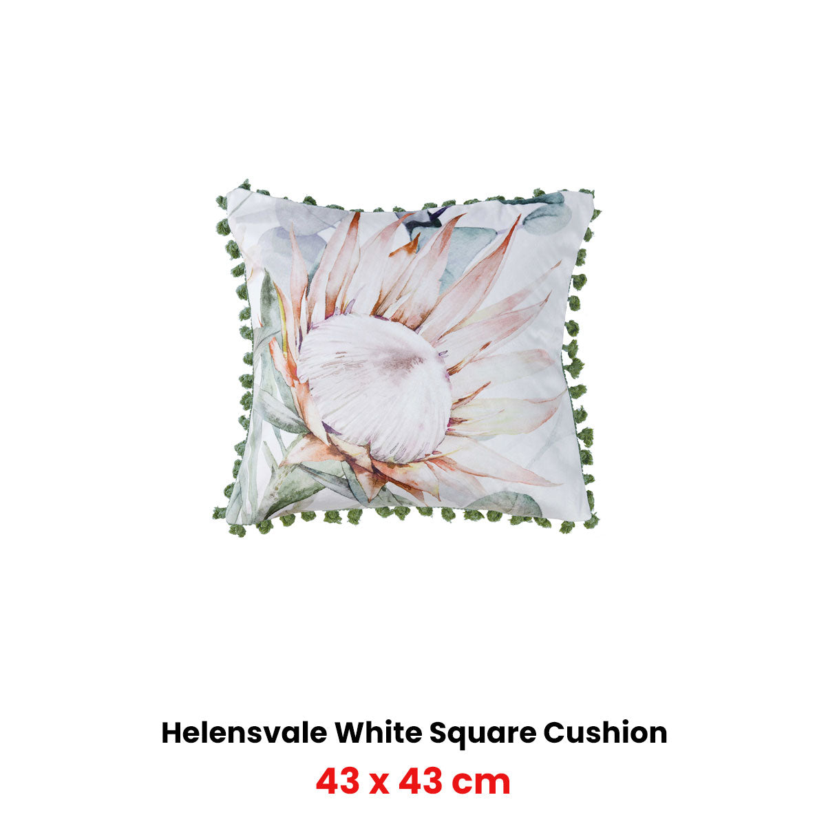 Bianca Helensvale White Velvet Square Filled Cushion 43 x 43cm