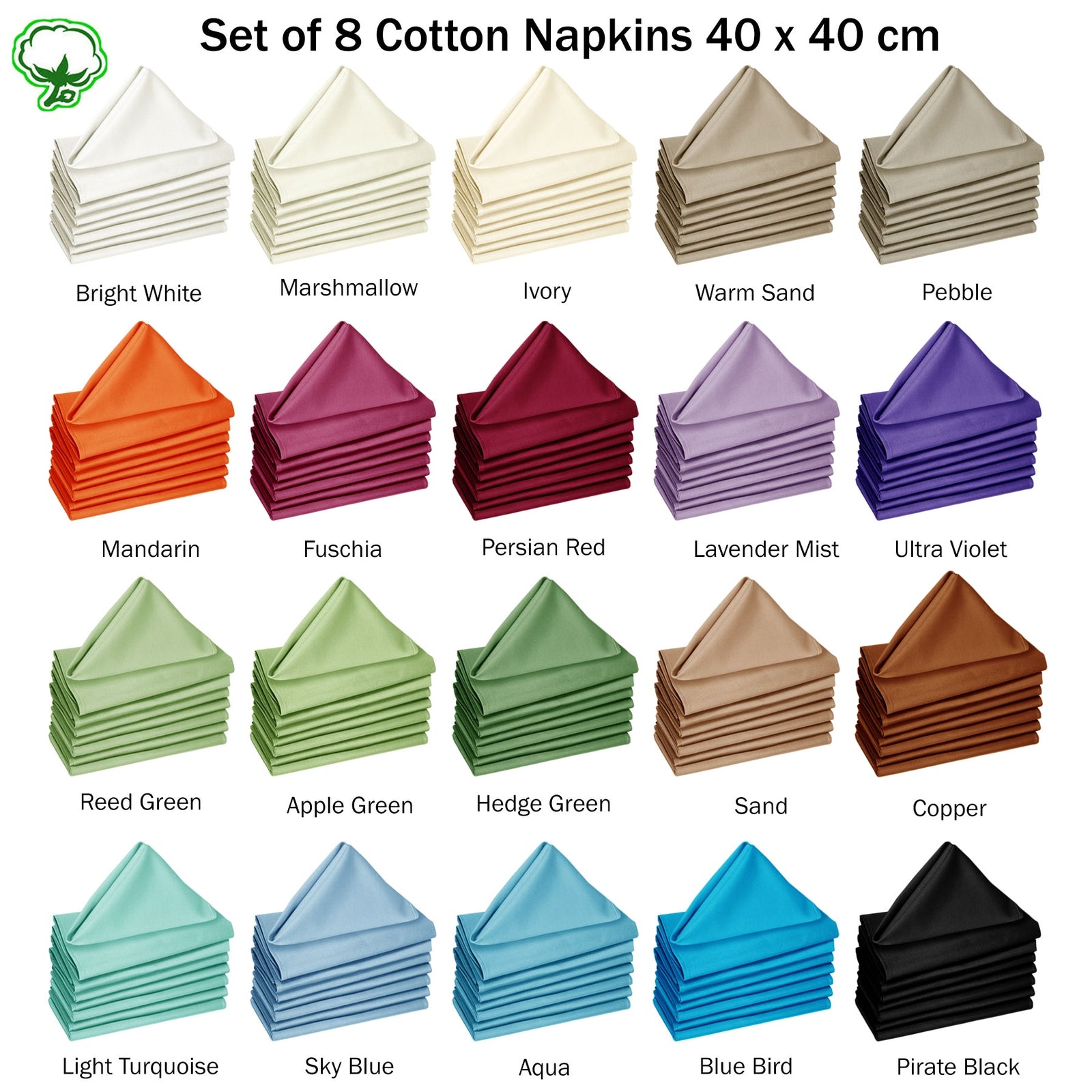 Hoydu Set of 8 Cotton Napkins Blue Bird