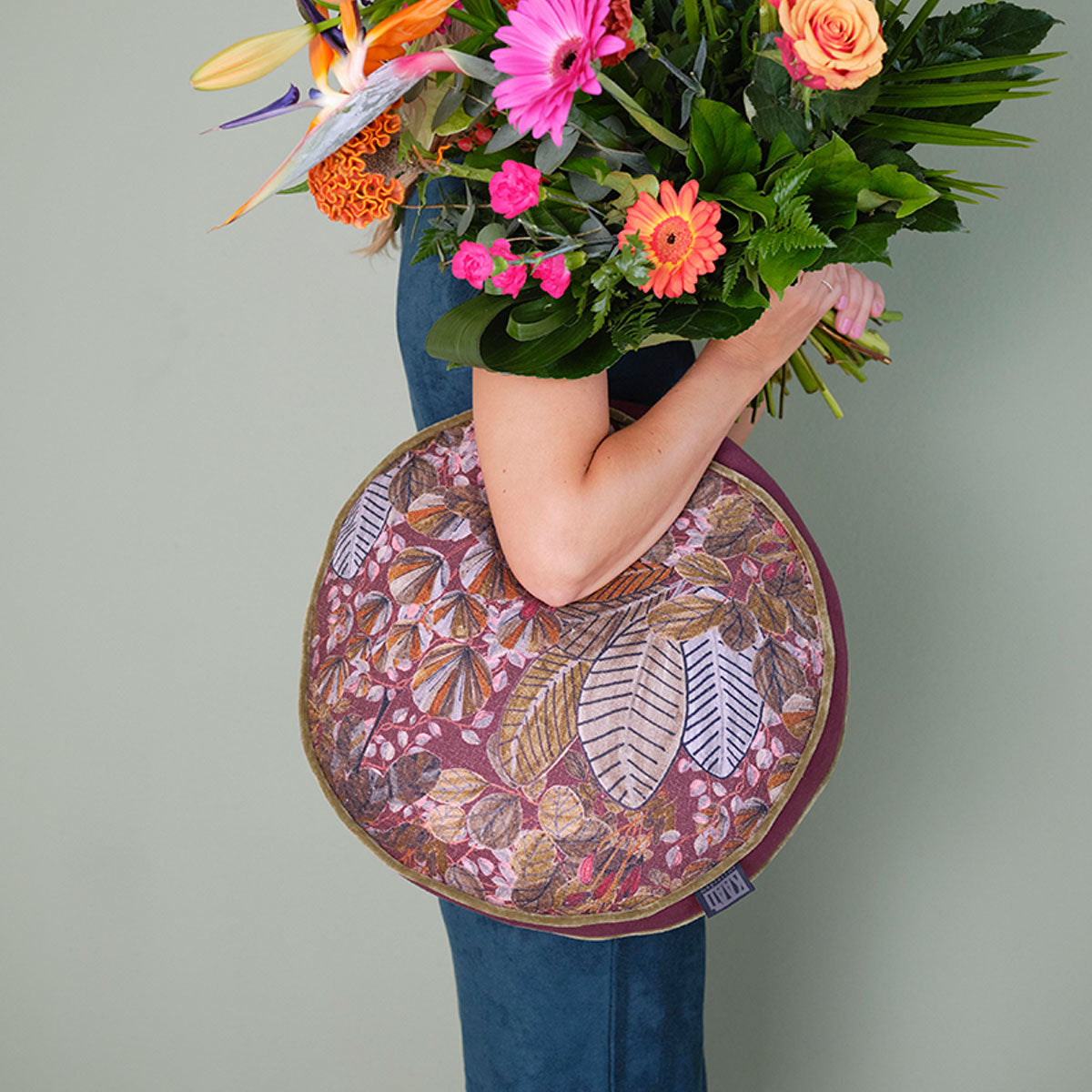 KAAT Amsterdam Asa Multi Botanical Round Filled Cushion 40cm Diameter