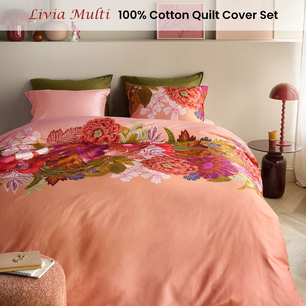 Oilily Livia Multi Cotton Floral Quilt Cover Set King