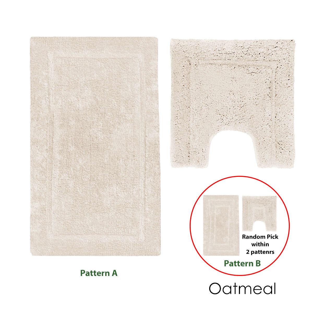 2200GSM 2 Pce Axel 100% Cotton Bath Mat Set Oatmeal