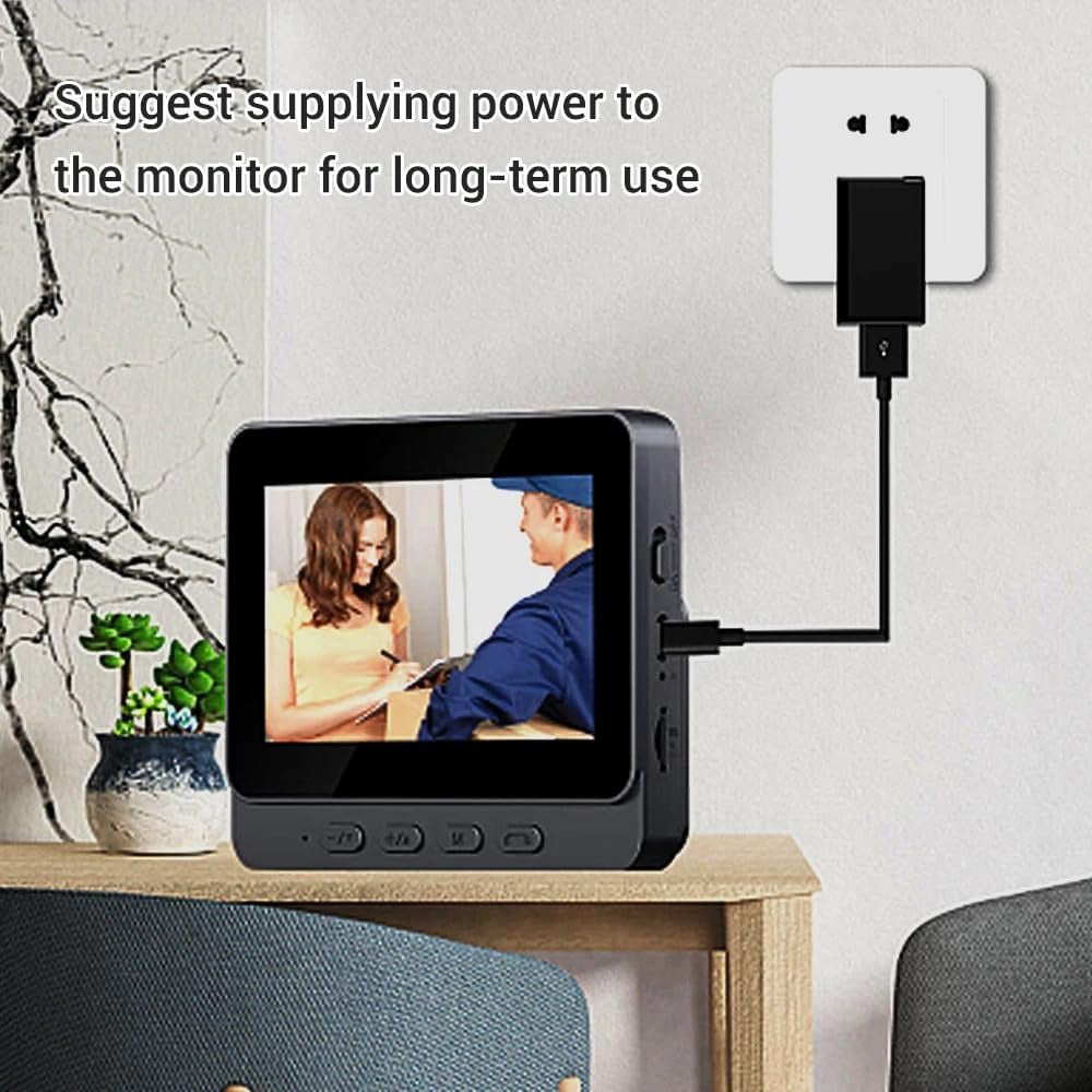 Smart Wireless Video Doorbell with 4.3" Screen HD 8MP Camera Night VisionTwo-Way Audio IP65