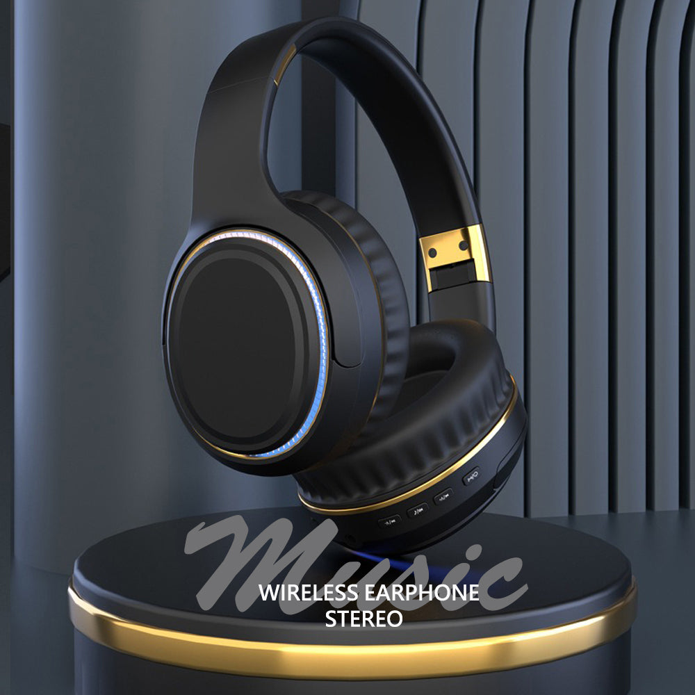 JR H6 Foldable Bluetooth 5.3 Wireless Headphone Over Ear Active Noise Cancelling Deep Bass Headset (Navy Blue)