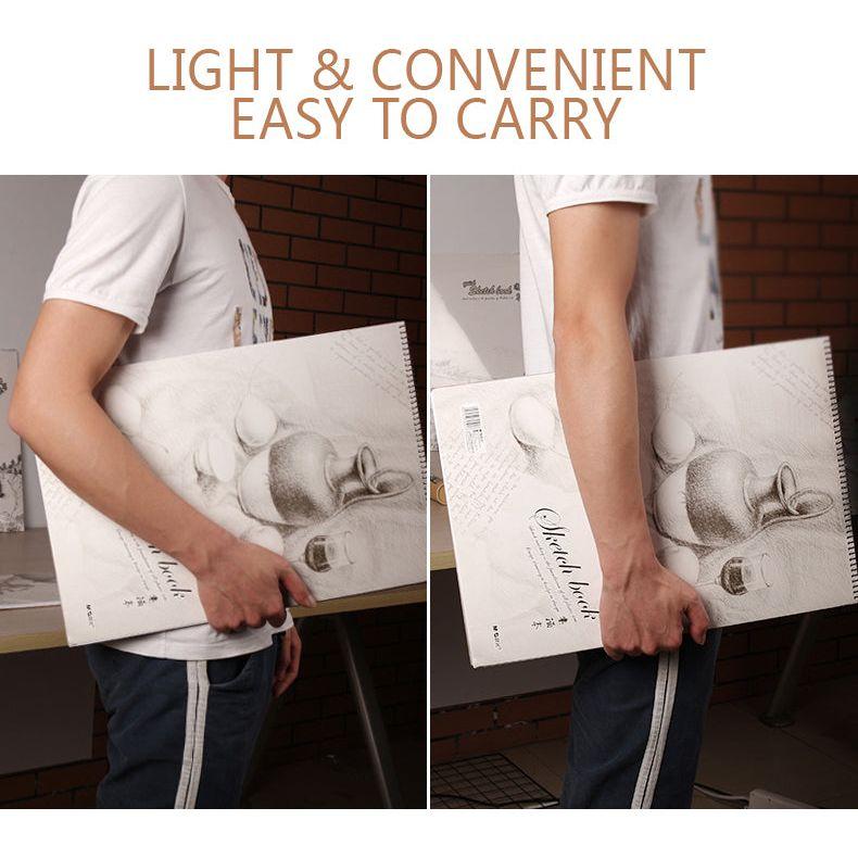 Sketch Pad 40 Sheets Artist Drawing Painting Art Paper with Thick Baseboard(28.7*20.8cm)