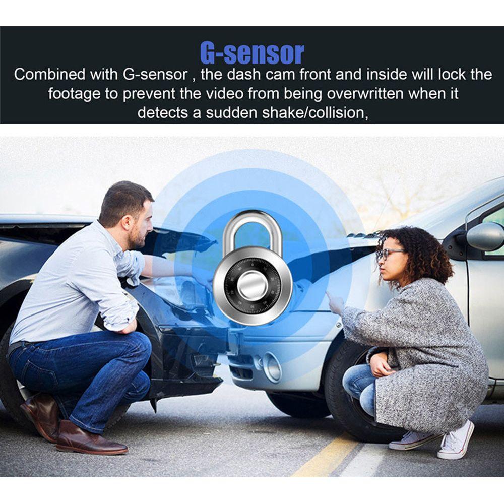 Front and Rear Triple Lens Dash Cam 1080P HD Three-Lens Driving Recorder Reversing Visual Recording