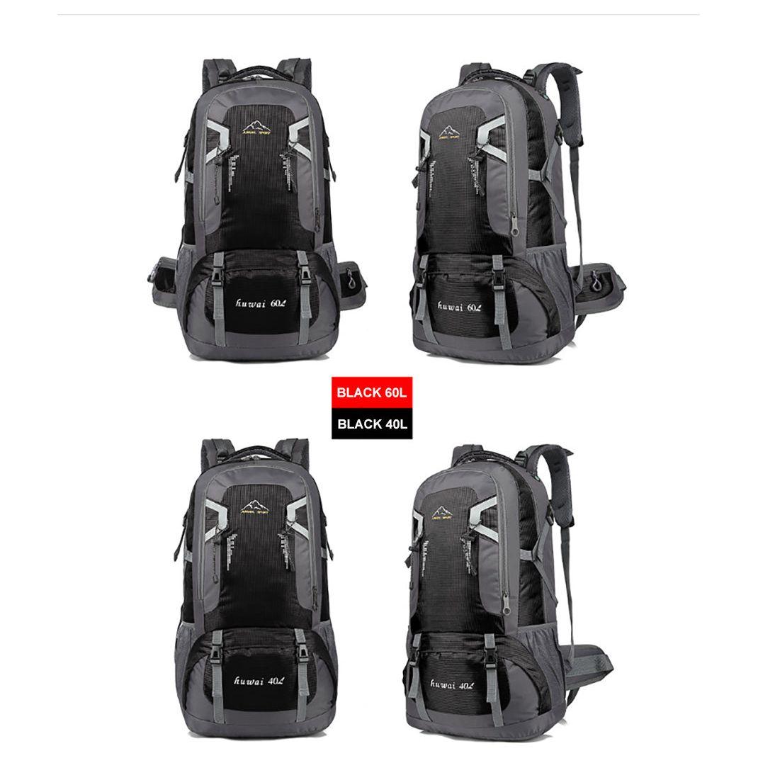 60L Waterproof Outdoor Hiking Backpack Camping Outdoor Trekking Bag(Black)