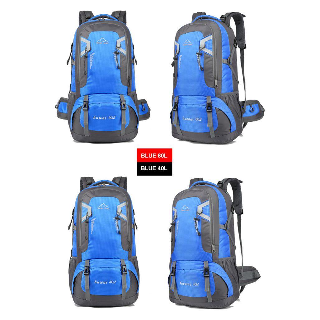 60L Waterproof Outdoor Hiking Backpack Camping Outdoor Trekking Bag(Blue)