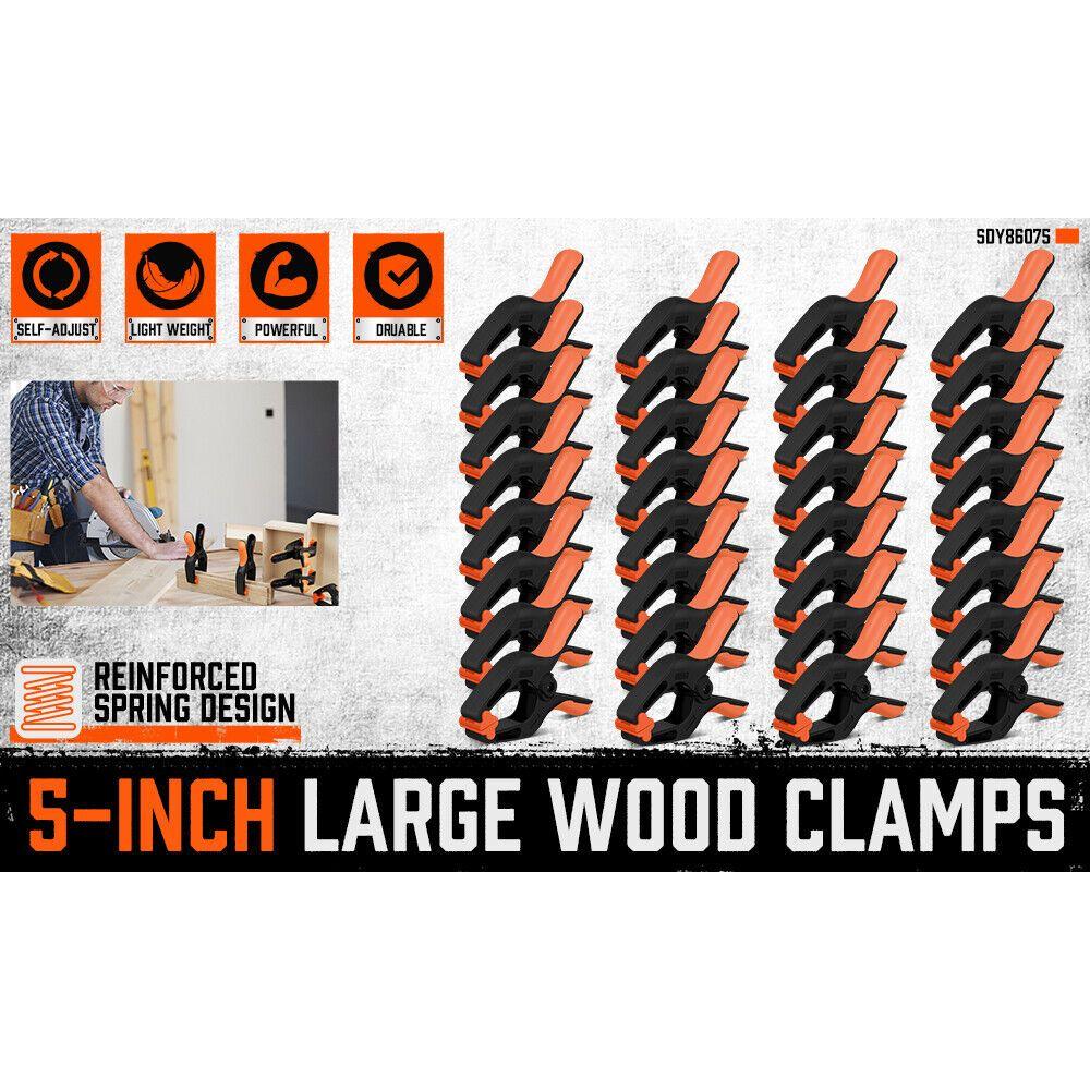 HORUSDY 32Pc 7" Nylon Spring Clamp Extra Large Rubber Non-Slip Grip Handle Clips