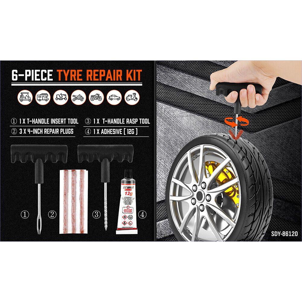 2packs x 6Pcs Tyre Repair Kit Tire Puncture Emergency Tools Set Motorcycle Bike Car AU