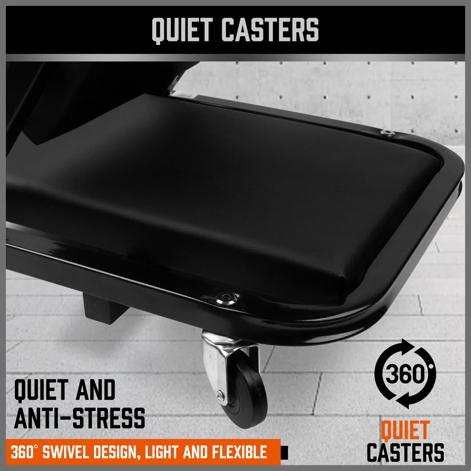 40inch 2 in 1 Folding Creeper Mechanic Z Seat Garage Workshop Rolling Work Stool