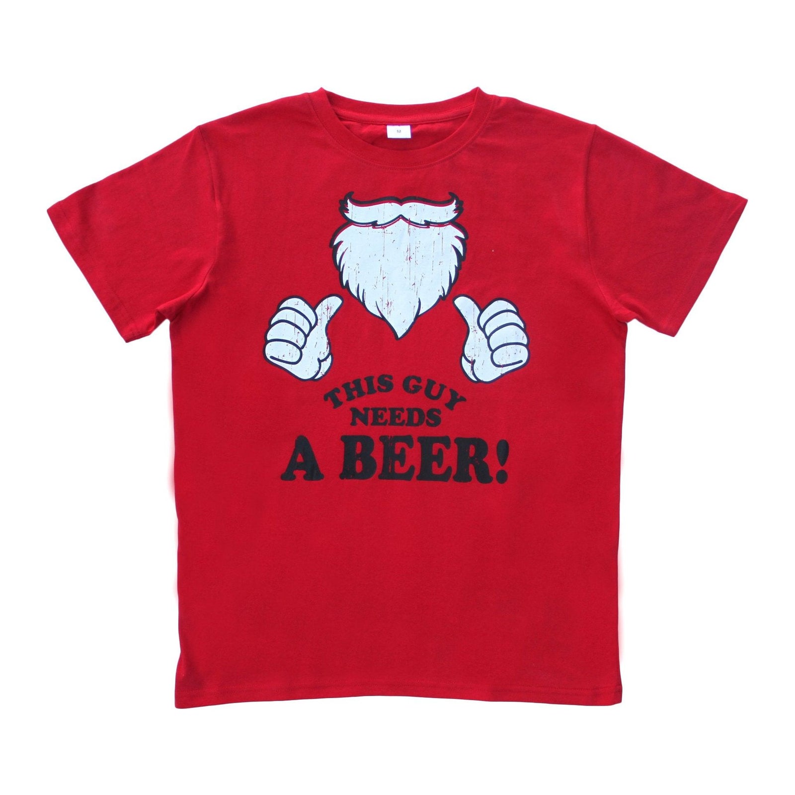 New Funny Adult Xmas Christmas T Shirt Tee Mens Womens 100% Cotton Jolly Ugly, This Guy Needs a Beer!, XL