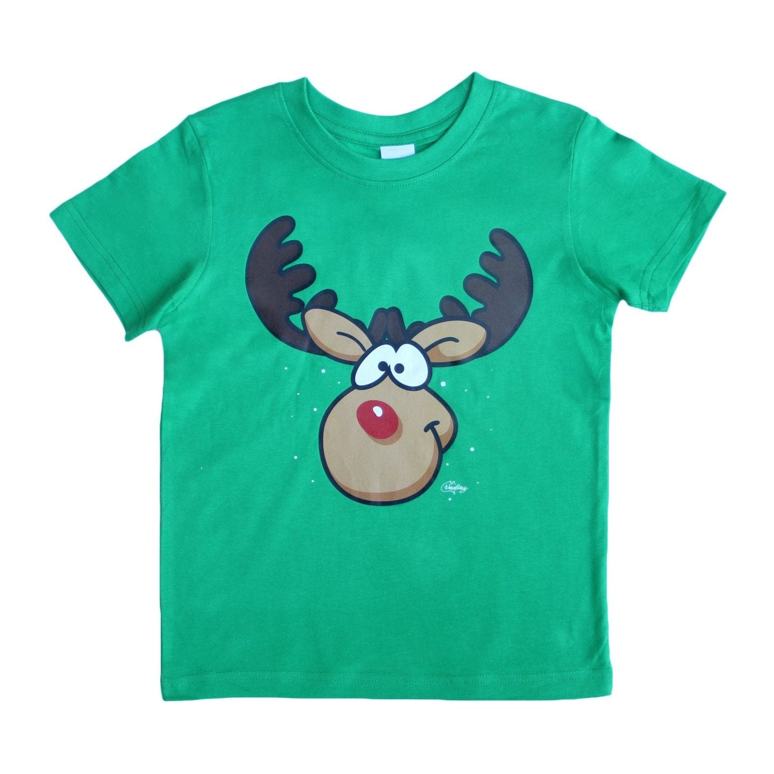 New Funny Adult Xmas Christmas T Shirt Tee Mens Womens 100% Cotton Jolly Ugly, Reindeer (Green), M