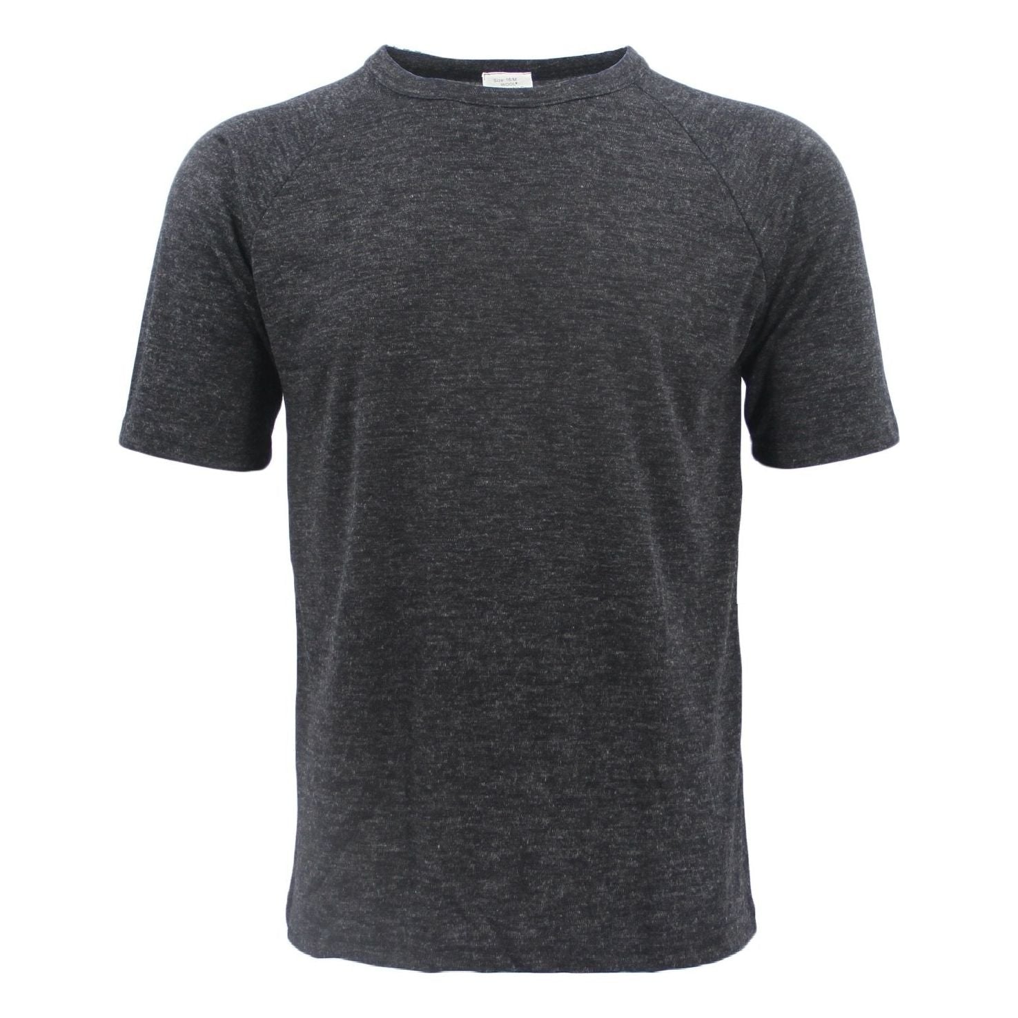 Mens Merino Wool Top Pants Thermal Leggings Long Johns Underwear Pajamas, Men's Short Sleeve - Black, L