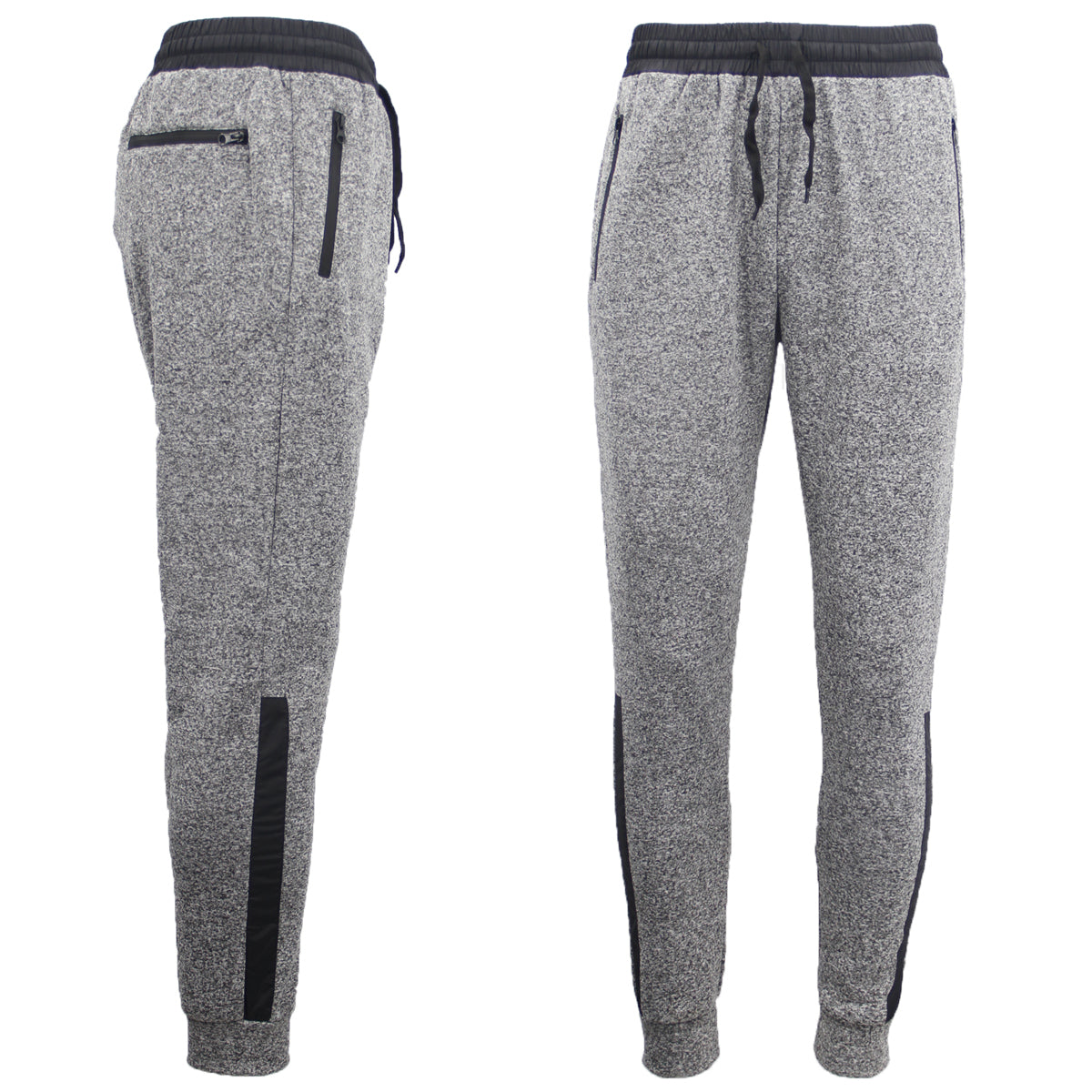 Mens Joggers Trousers Gym Sport Casual Sweat Track Pants Cuffed Hem w Zip Pocket, Navy, XS