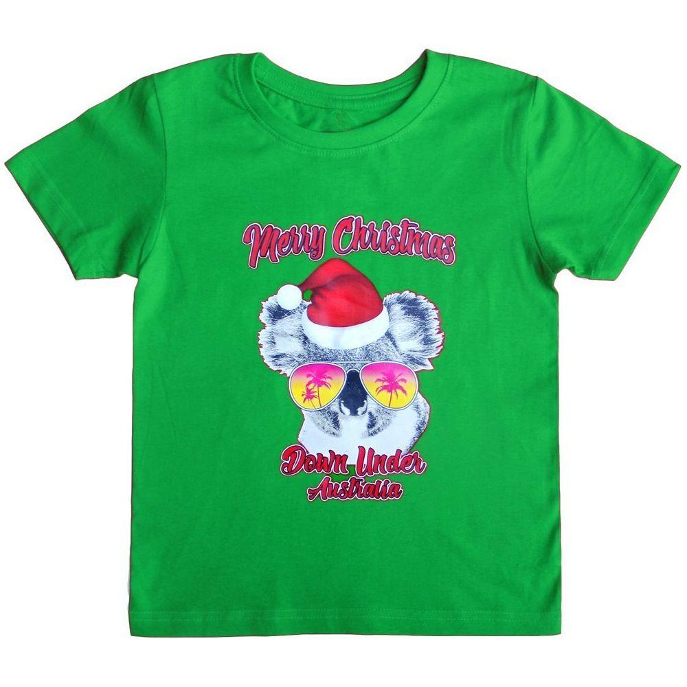New Funny Adult Xmas Christmas T Shirt Tee Mens Womens 100% Cotton Jolly Ugly, Koala Sunglass (Green), S