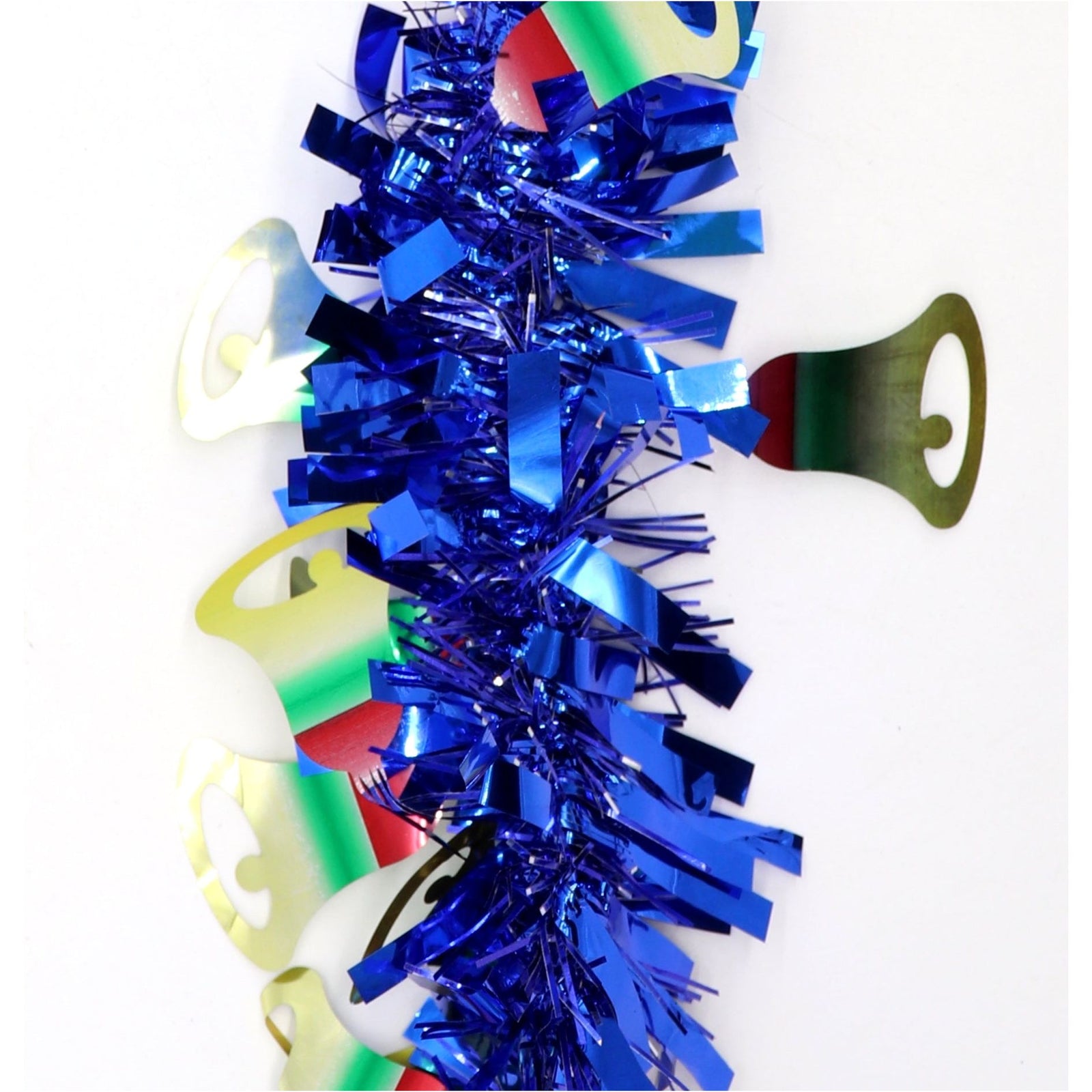 5x 2.5m Christmas Tinsel Xmas Garland Sparkly Snowflake Party Natural Home Décor, Bells (Blue)