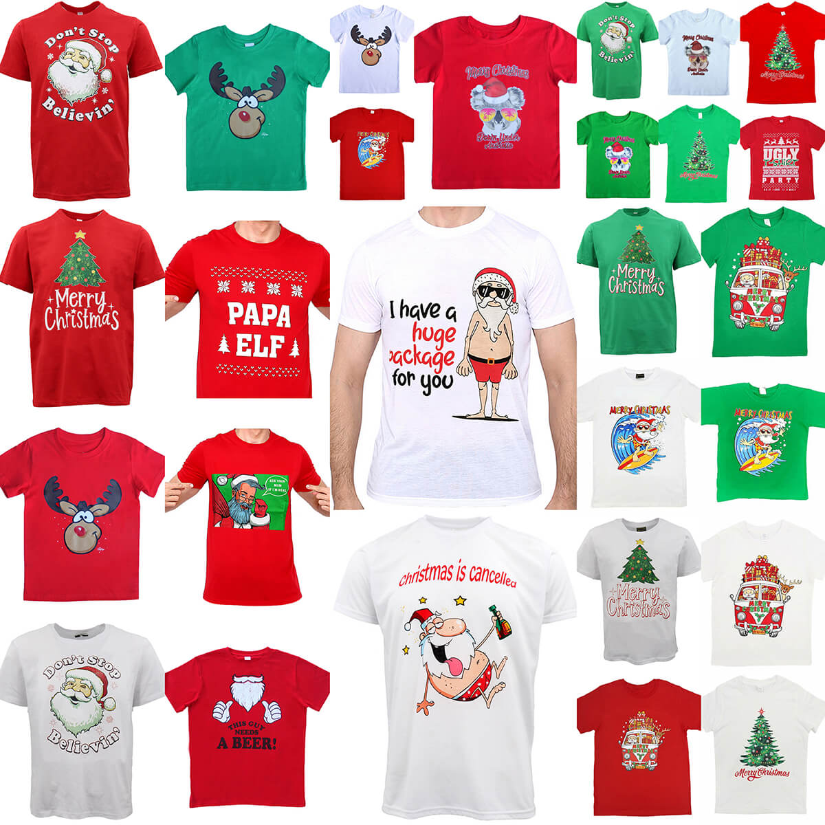 New Funny Adult Xmas Christmas T Shirt Tee Mens Womens 100% Cotton Jolly Ugly, Don't Stop Believin' (White), S