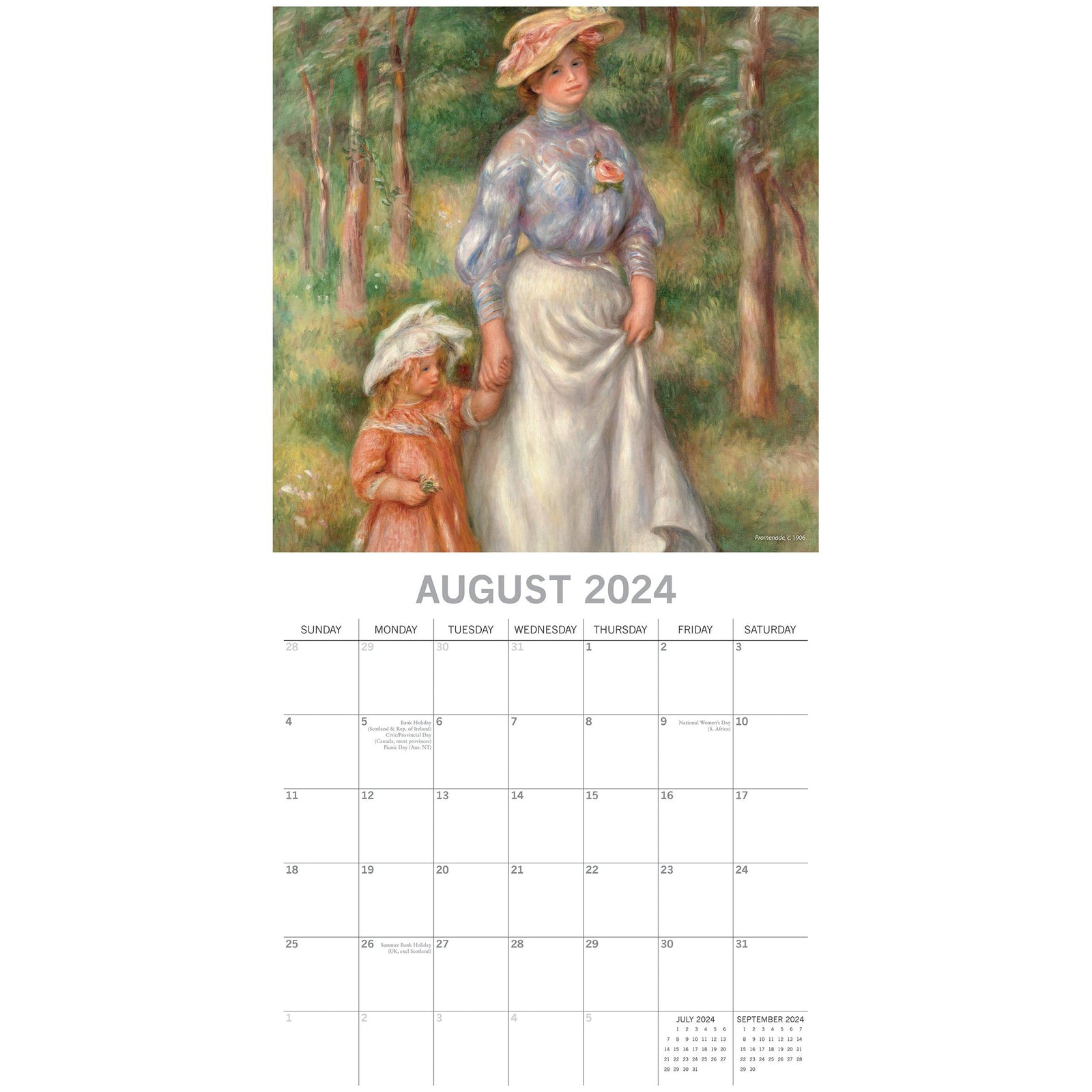 Renoir - 2024 Square Wall Calendar 16 Month Arts Planner Christmas New Year Gift