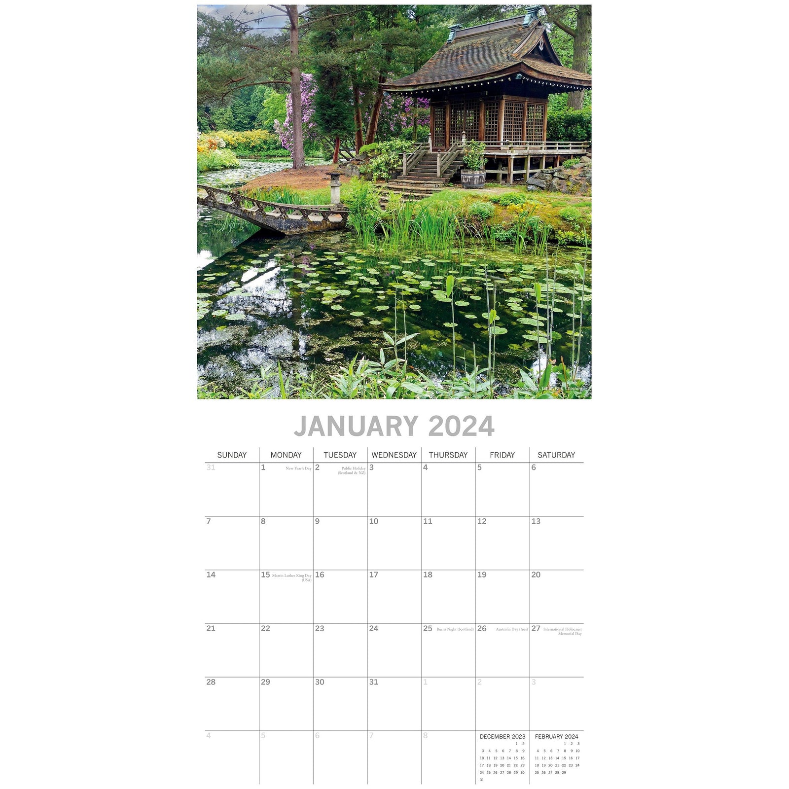 Beautiful Gardens 2024 Square Wall Calendar 16Month Floral Planner New Year Gift