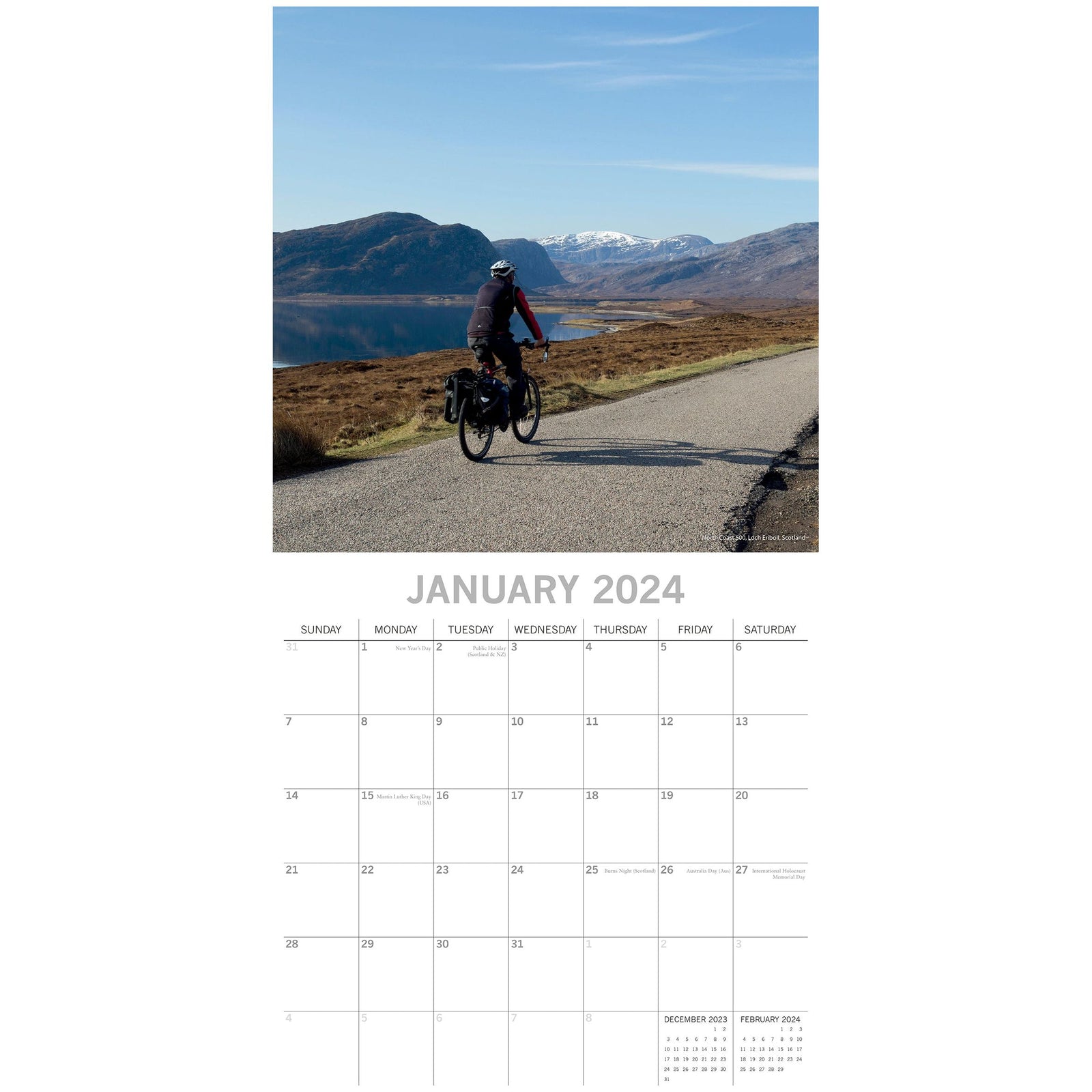Cycling - 2024 Square Wall Calendar 16 Months Lifestyle Planner New Year Gift