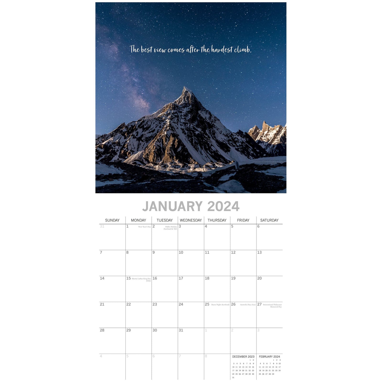 Inspiration - 2024 Square Wall Calendar 16 Month Planner Christmas New Year Gift