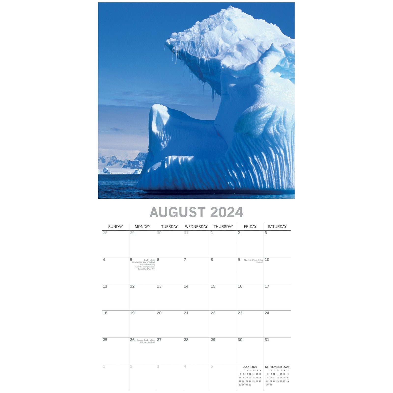 Antarctica - 2024 Square Wall Calendar 16 Months Planner Christmas New Year Gift