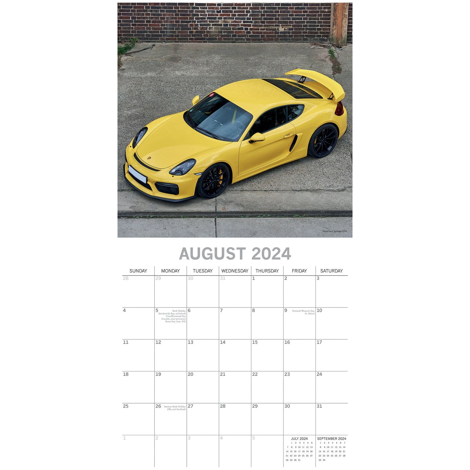 Porsche - 2024 Square Wall Calendar 16 Months Premium Planner Xmas New Year Gift