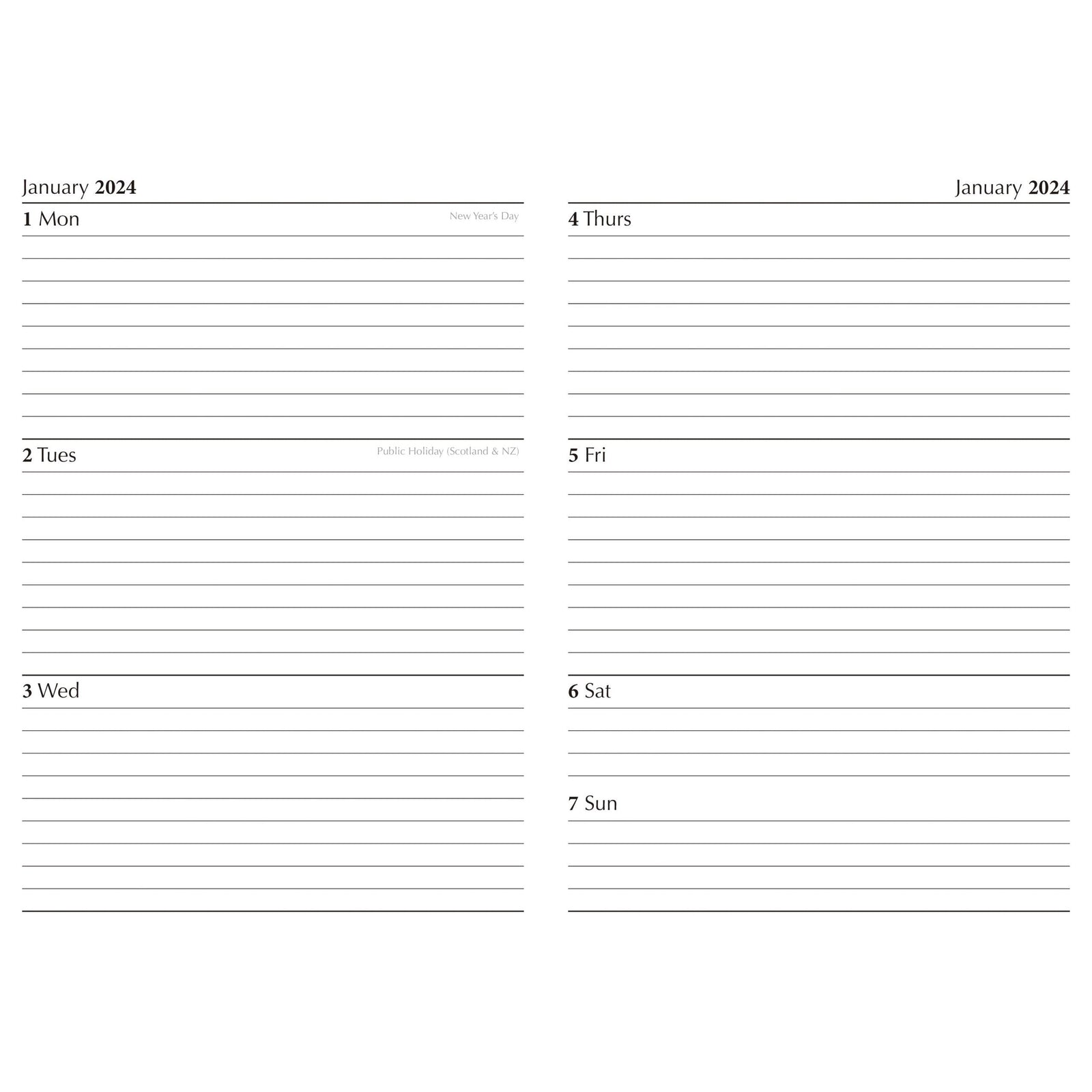 Degas - 2024 A5 Padded Cover Diary Premium Planner Book Christmas New Year Gift