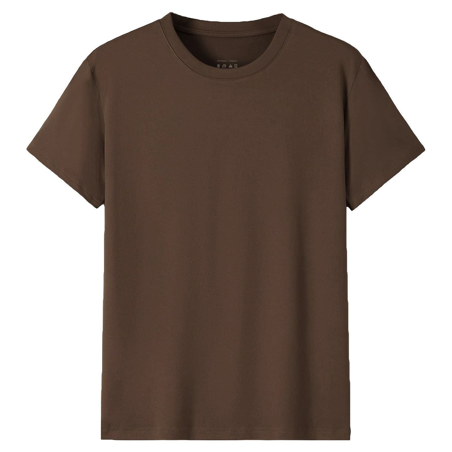 Adult 100% Cotton T-Shirt Unisex Men's Basic Plain Blank Crew Tee Tops Shirts, Coffee, 2XL
