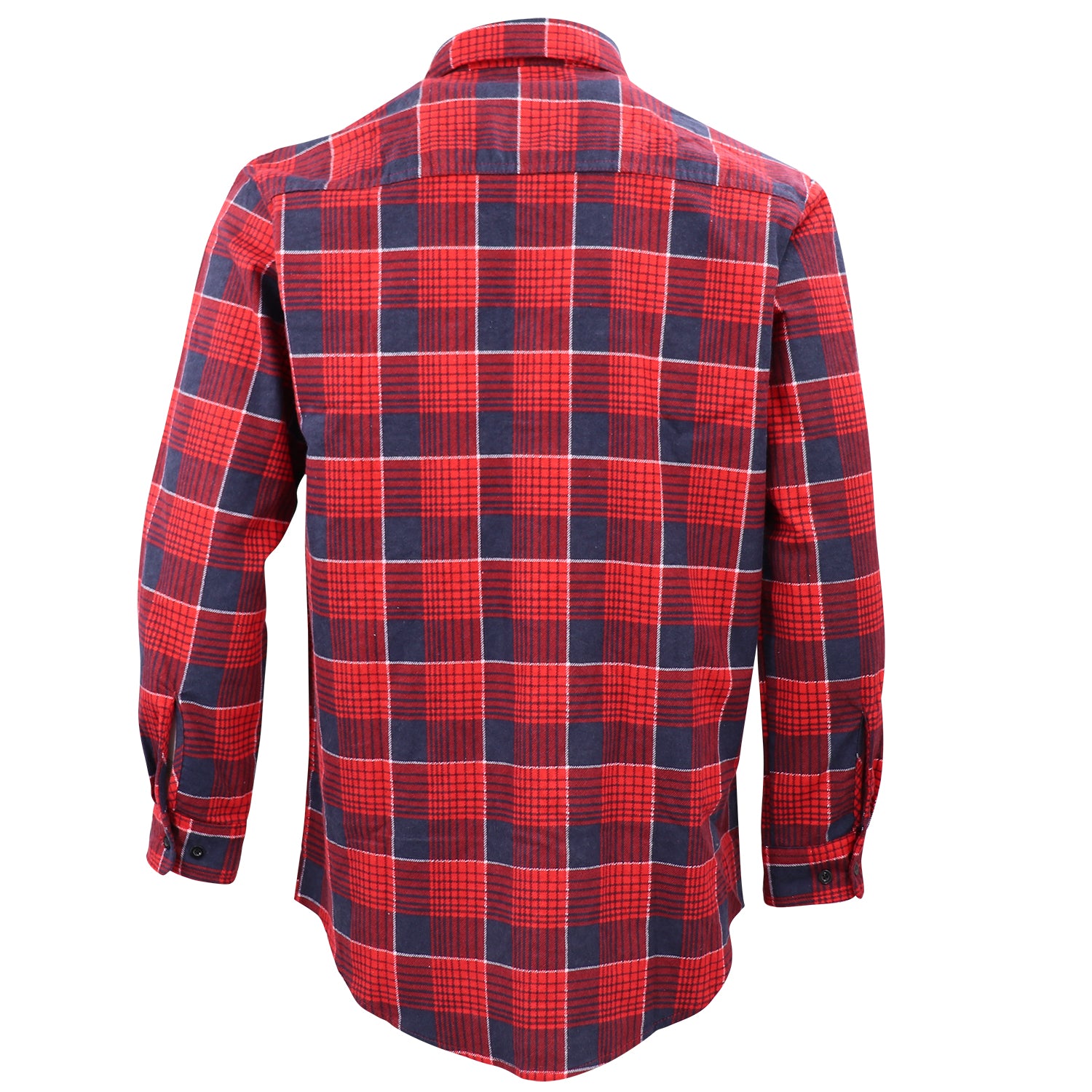 Men's 100% Cotton Flannelette Shirt Long Sleeve Plaid Check Flannel w Pockets, Crimson Tide Plaid, L