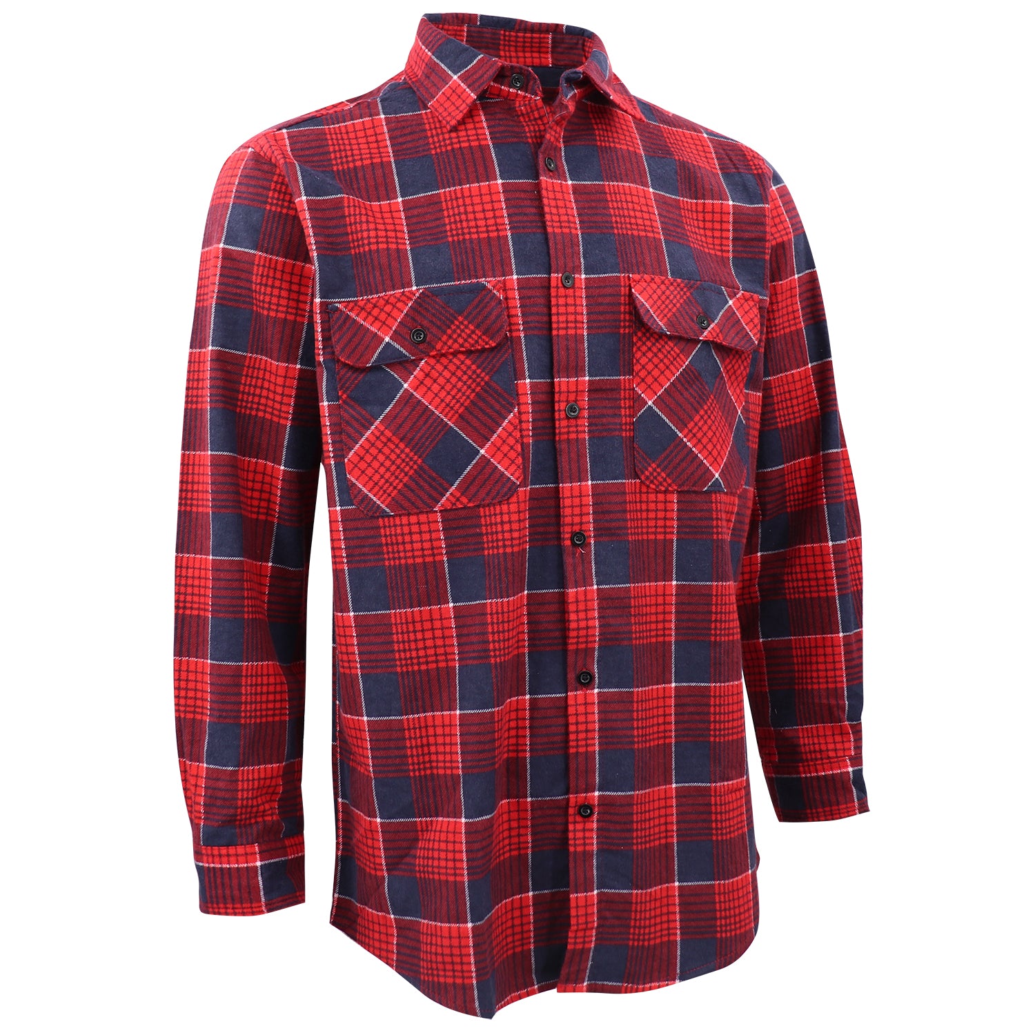 Men's 100% Cotton Flannelette Shirt Long Sleeve Plaid Check Flannel w Pockets, Crimson Tide Plaid, 2XL
