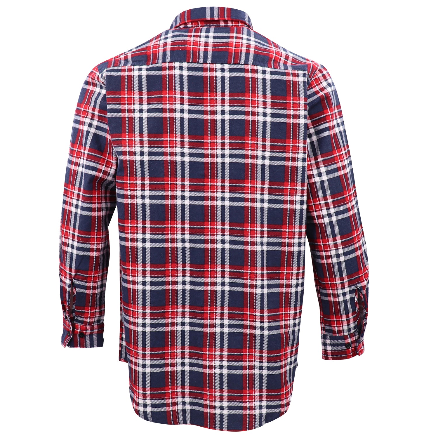 Men's 100% Cotton Flannelette Shirt Long Sleeve Plaid Check Flannel w Pockets, Heritage Red Plaid, L