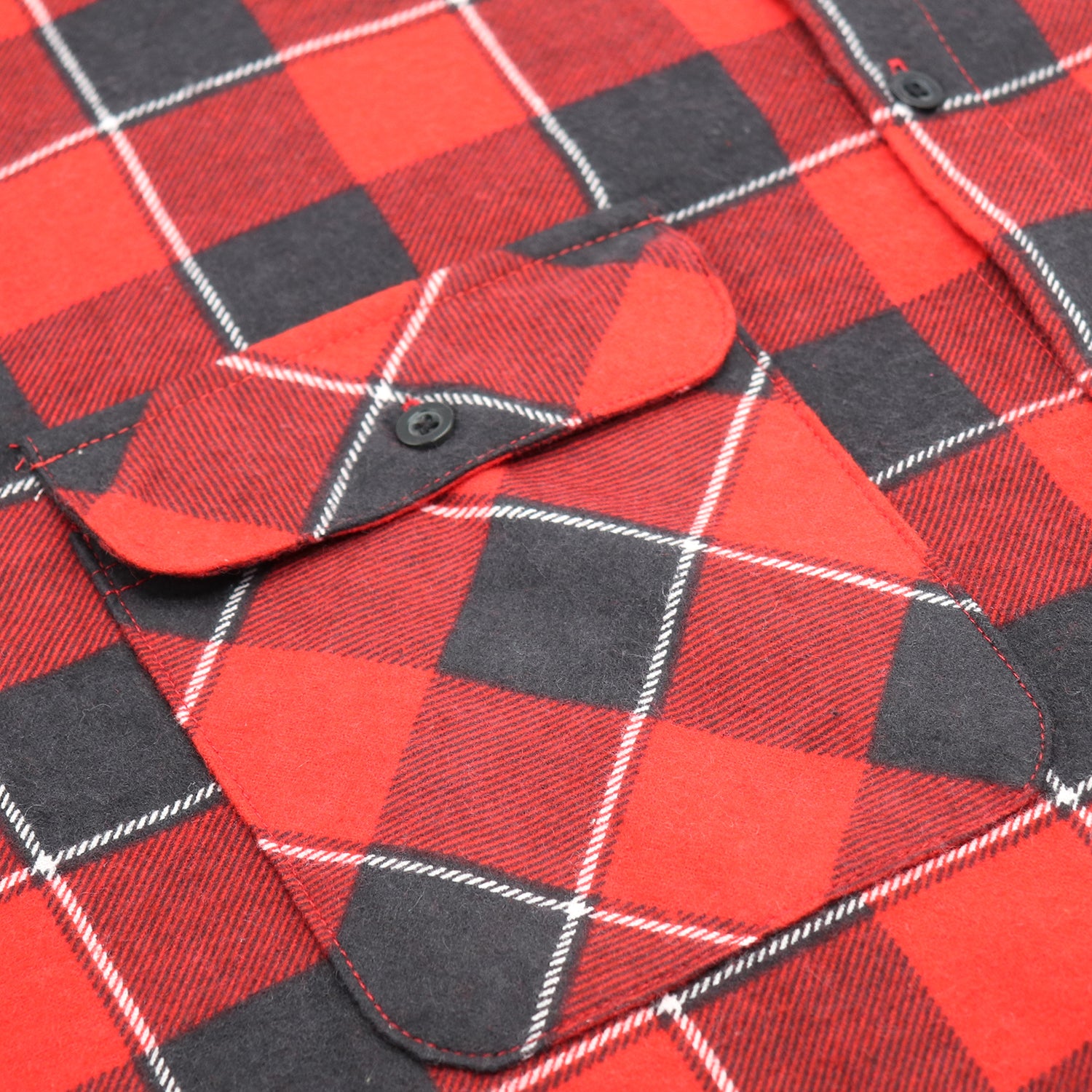 Men's 100% Cotton Flannelette Shirt Long Sleeve Plaid Check Flannel w Pockets, Lumberjack Red Buffalo Plaid, 2XL