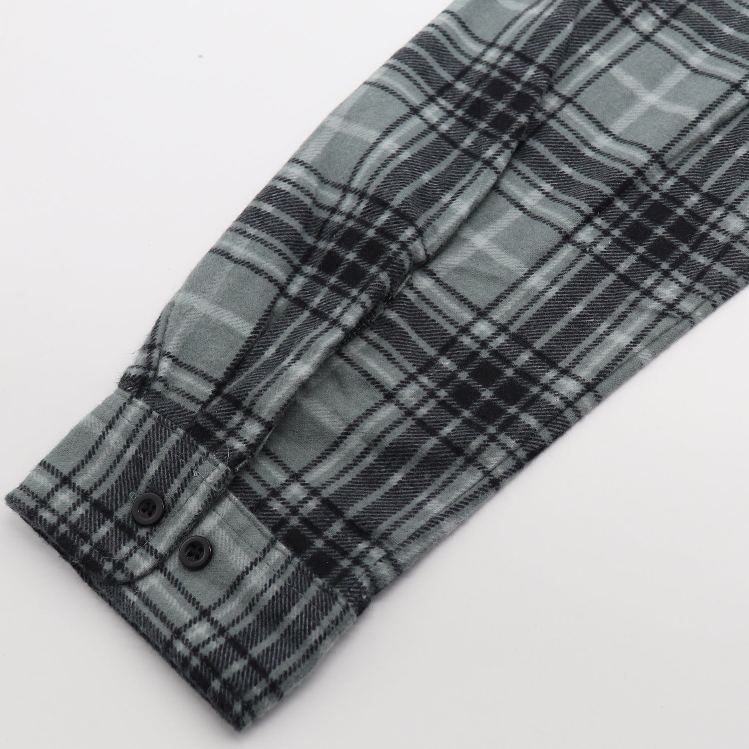 Men's 100% Cotton Flannelette Shirt Long Sleeve Plaid Check Flannel w Pockets, Granite Gray Plaid, 2XL