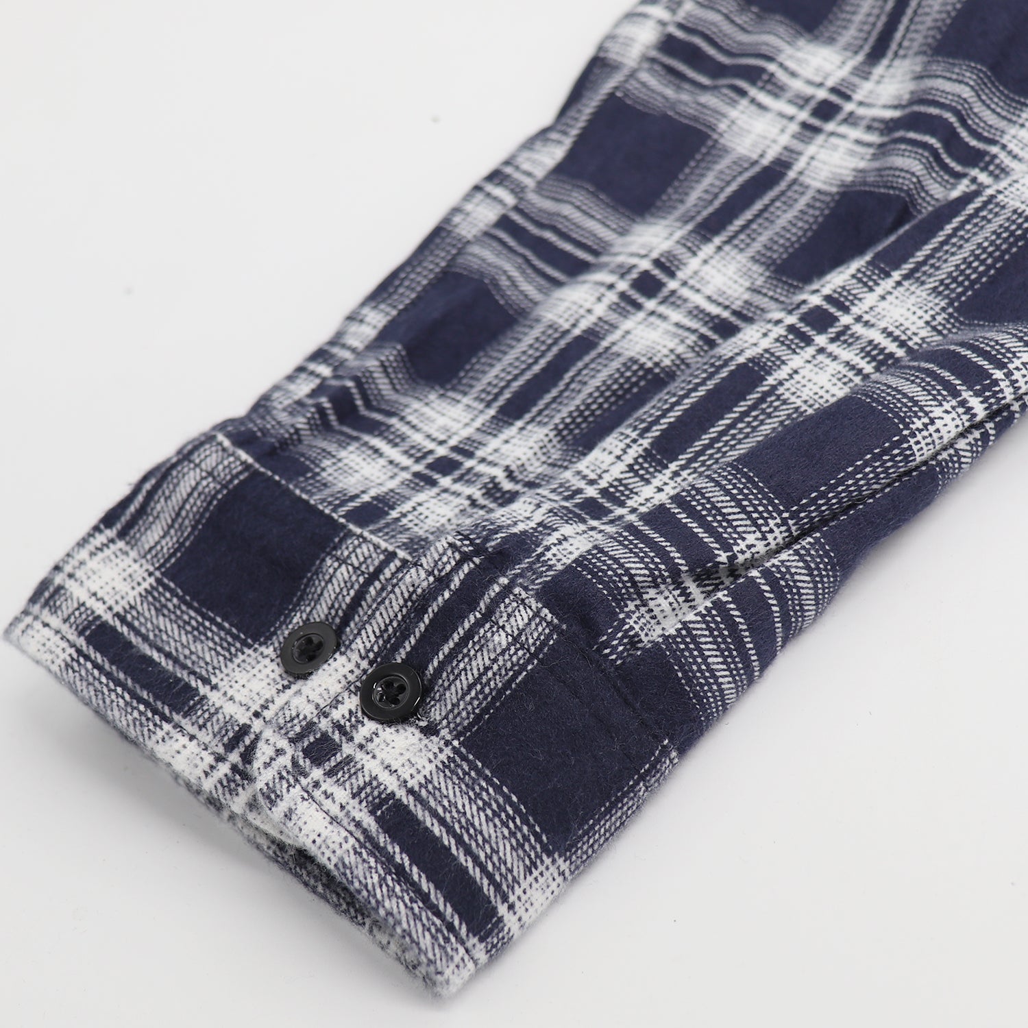 Men's 100% Cotton Flannelette Shirt Long Sleeve Plaid Check Flannel w Pockets, Midnight Navy Plaid, XL