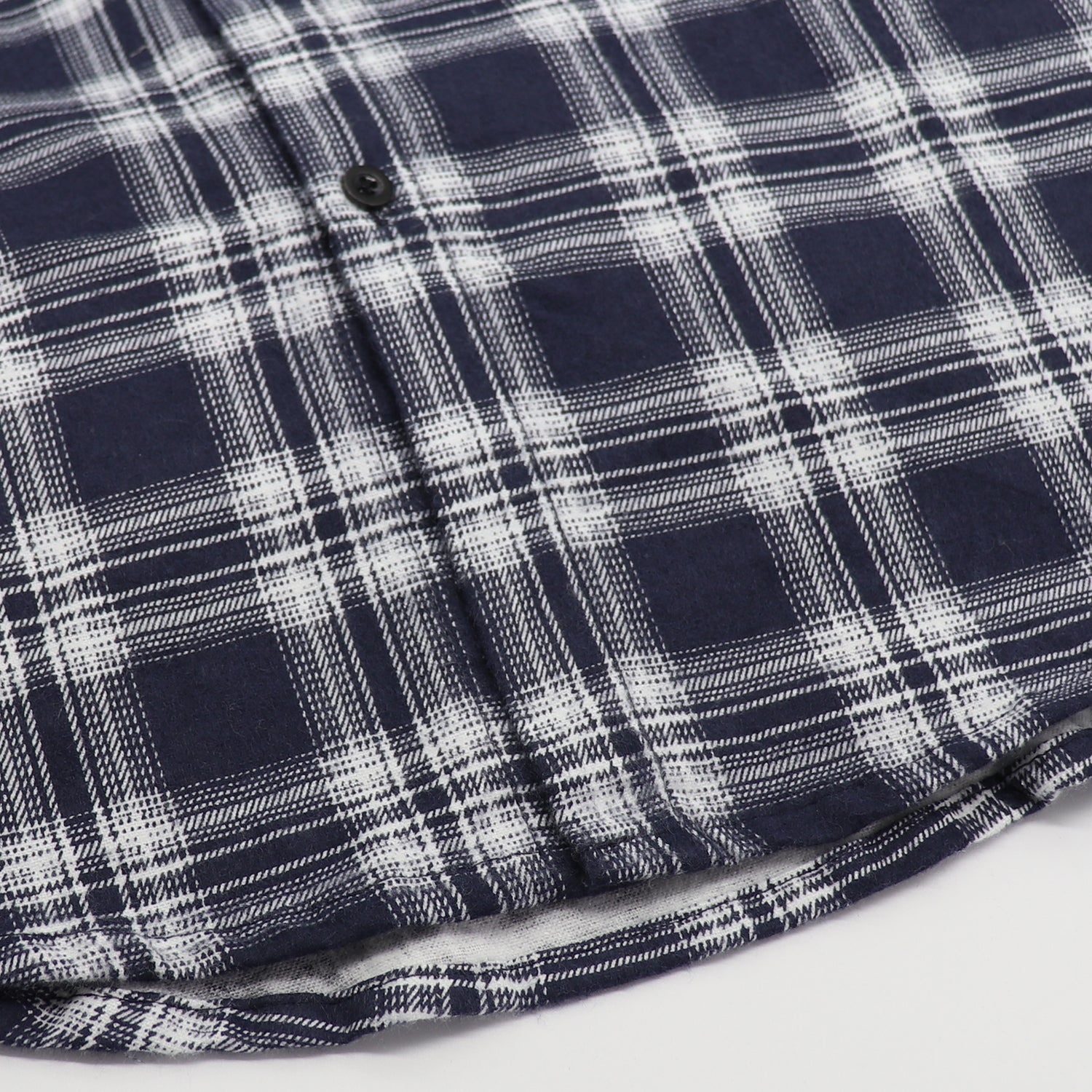 Men's 100% Cotton Flannelette Shirt Long Sleeve Plaid Check Flannel w Pockets, Midnight Navy Plaid, XL