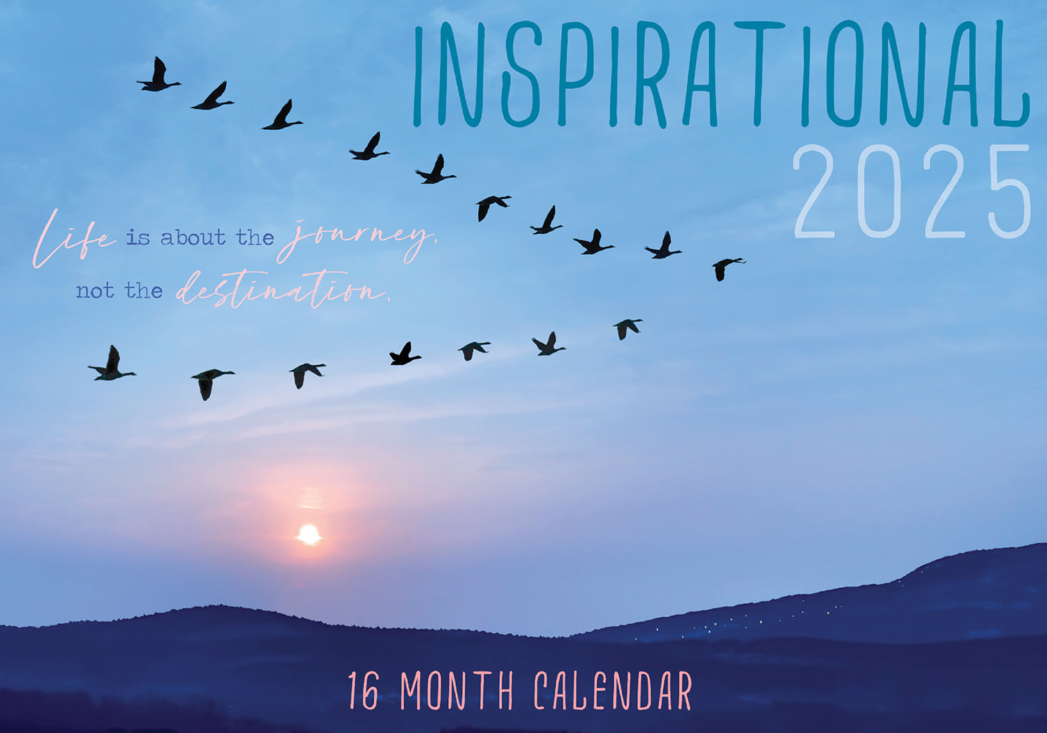 Inspirationals - 2025 Rectangle Wall Calendar 16 Months Hanging Planner Gift