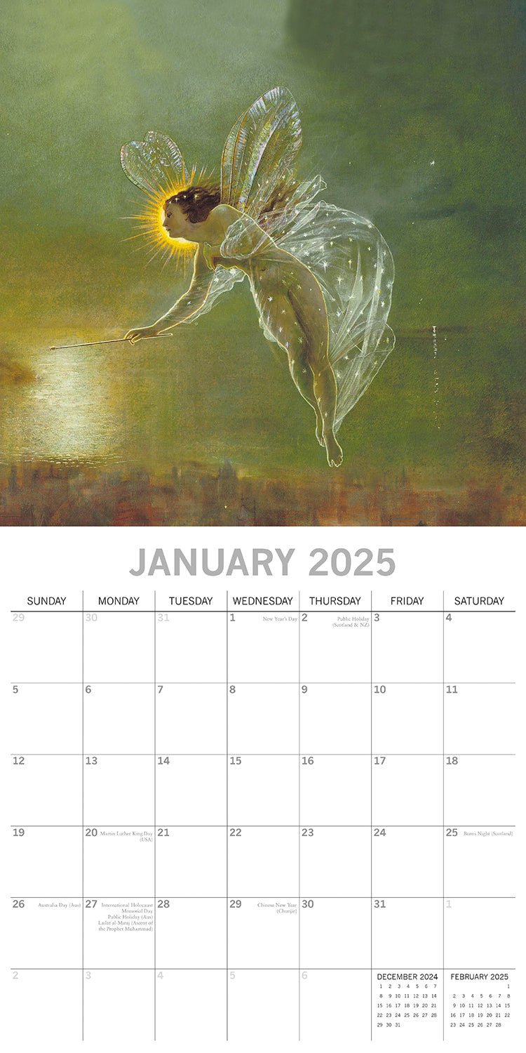Fairies - 2025 Square Wall Calendar Arts 16 Months Premium Planner Gift