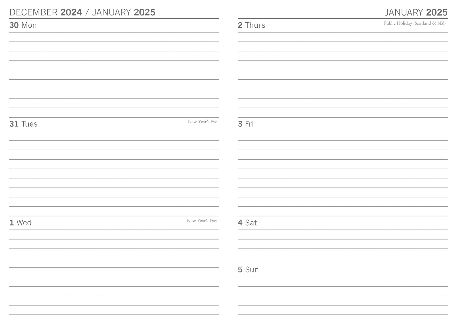 Birds 2025 A5 Padded Cover Diary Premium Animal Planner Christmas New Year Gift