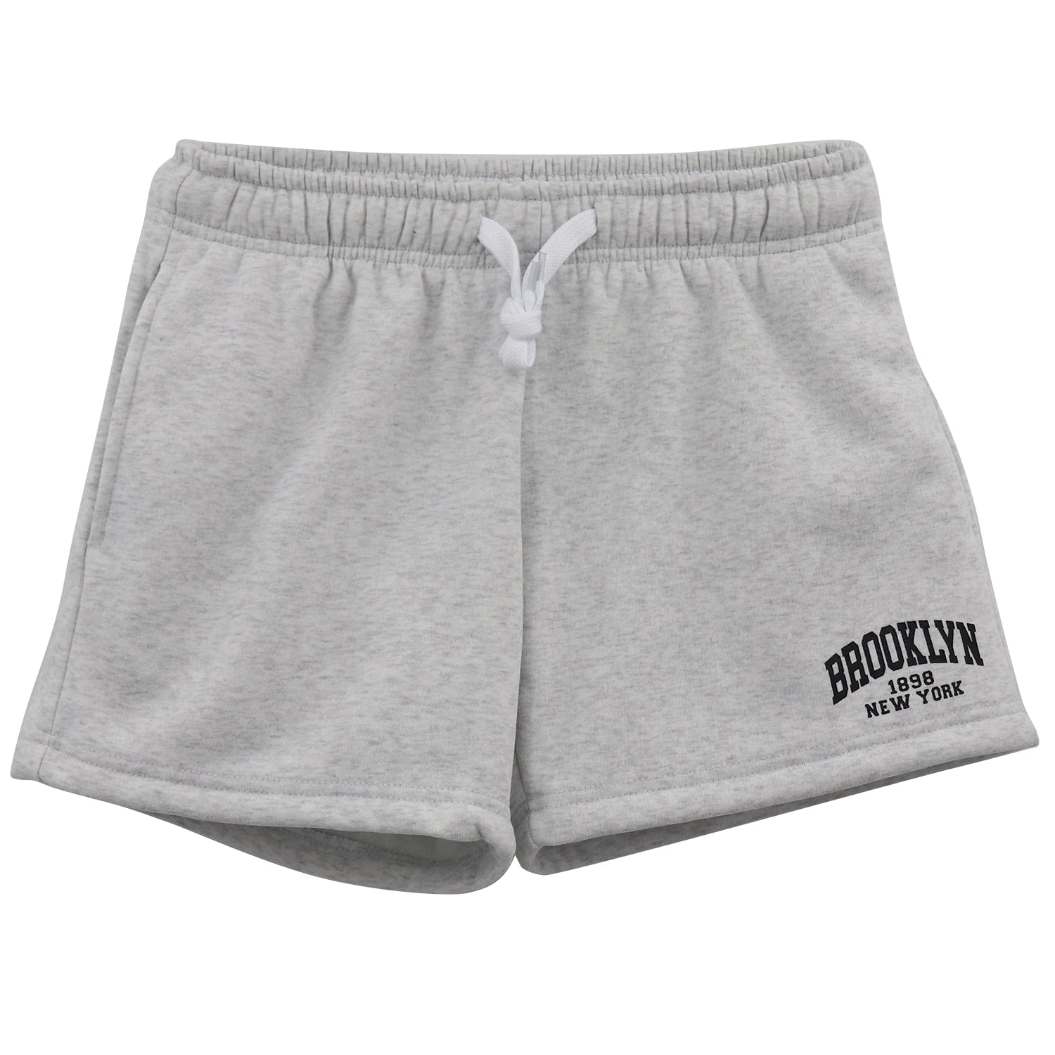 Women's Casual Fleece Shorts Sweat Athletic Track Pants w Elastic Wasit Pockets, Light Grey, M