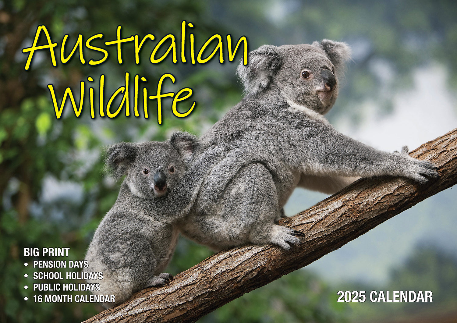 Australian Wildlife - 2025 Rectangle Wall Calendar 16 Months Animal Photography