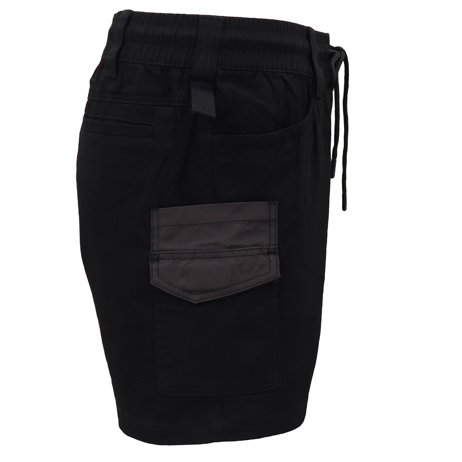 Mens Cargo Cotton Work Shorts 10 Pockets Tradies Utility Pants Workwear Trousers, Black, 30