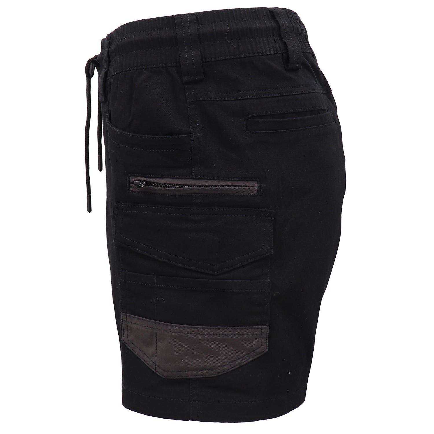 Mens Cargo Cotton Work Shorts 10 Pockets Tradies Utility Pants Workwear Trousers, Black, 36