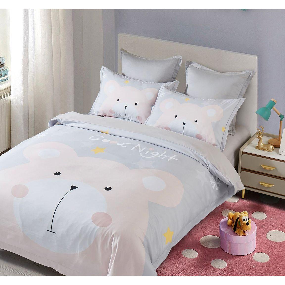 Bear Kids Quilt Cover Set - King Single Size